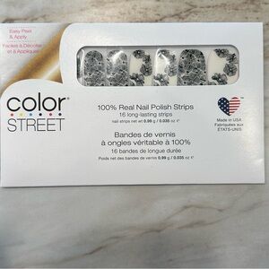 Color Street Nail Polish Strips Flower Power black and clear new in package